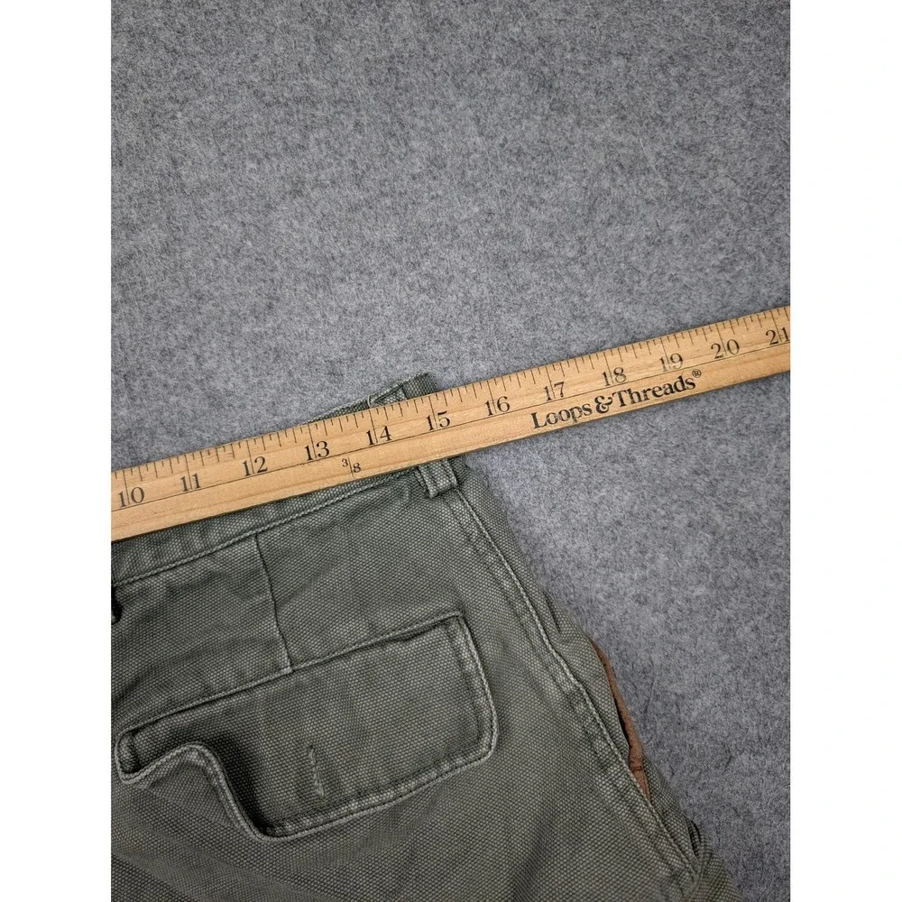 Vintage Orvis Pants Mens 30x29 Green Canvas Cargo Relaxed Fit Hong Kong Workwear